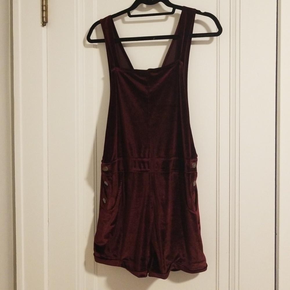 Maroon velvet romper